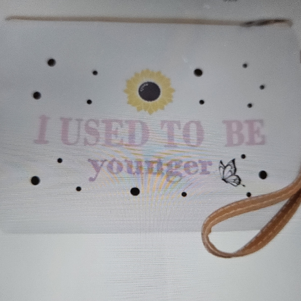 A Girl Thing White Cosmetic Bag with Sunflower Design